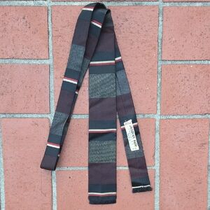 Vintage 1950s Jacques Fath SQUARE SKINNY Silk Cravate 2" x 54" Paris